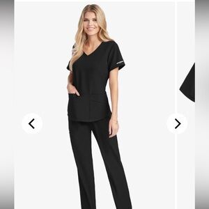 Skechers Black V-Neck Scrub Top